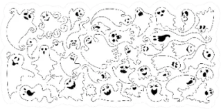 Ghost Flat Black Line Silhouette Set Sticker Die Cut Vinyl Decal