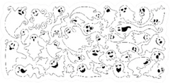 Ghost Flat Black Line Silhouette Set Sticker Die Cut Vinyl Decal