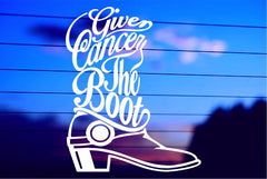 give-cancer-the-boot-vinyl-car-decal-die-cut-sticker