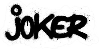 Graffiti Joker Word Sprayed In Black Sticker Die Cut Vinyl Decal