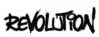 Graffiti Revolution Word Sprayed In Black Over White Sticker Die Cut Vinyl Decal