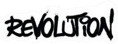 Graffiti Revolution Word Sprayed In Black Over White Sticker Die Cut Vinyl Decal