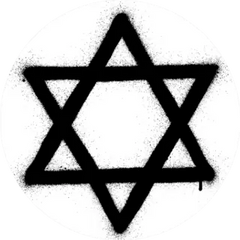 Graffiti Star Of David Sprayed In Black Sticker Die Cut Vinyl Decal
