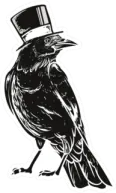 Hand-drawn Black Crow In Top Hat Sticker Die Cut Vinyl Decal