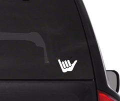 hang-loose-vinyl-decal applied on car window outdoor waterproof