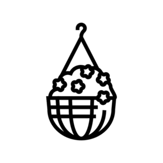 Hanging Potted Plant Transfer Sticker Die Cut Vinyl Decal