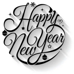 Happy New Year, Lettering Greeting Card With Shadows Sticker Die Cut Vinyl Decal