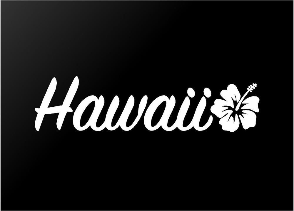 hawaii-hibiscus-vinyl-decal size options for cars trucks laptops