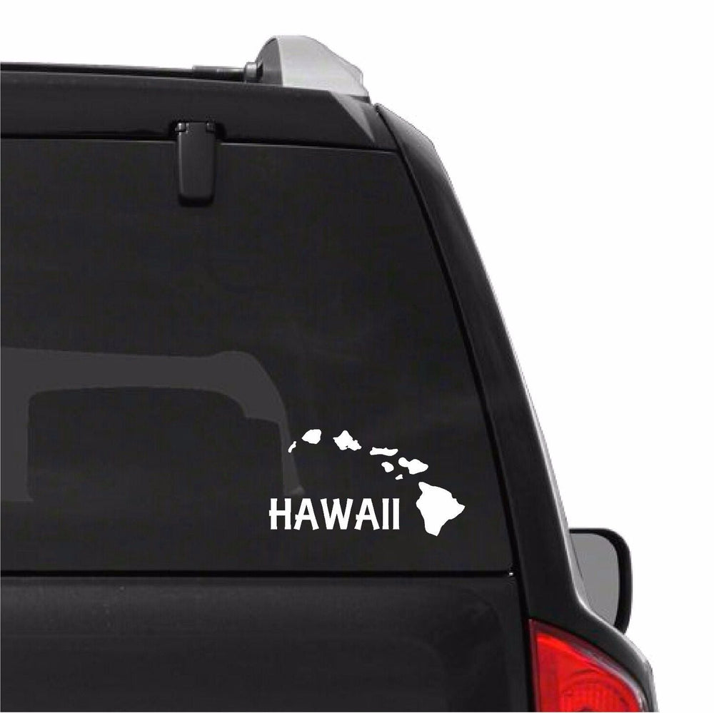 hawaiian-islands-vinyl-decal applied on car window outdoor waterproof
