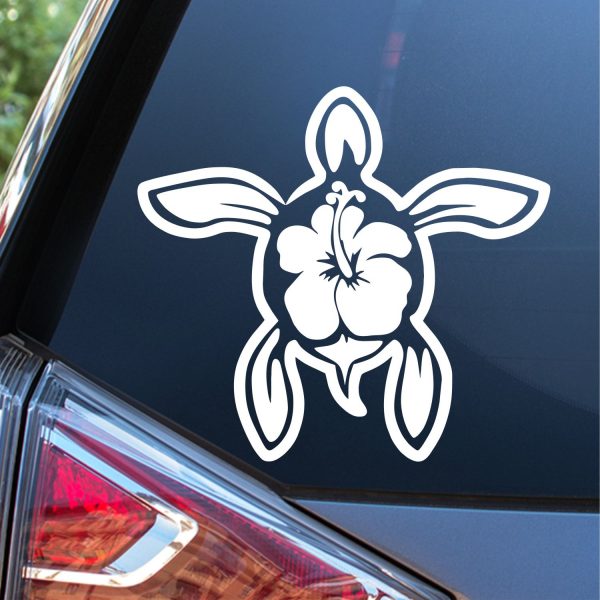 hibiscus-turtle-vinyl-car-decal-die-cut-sticker