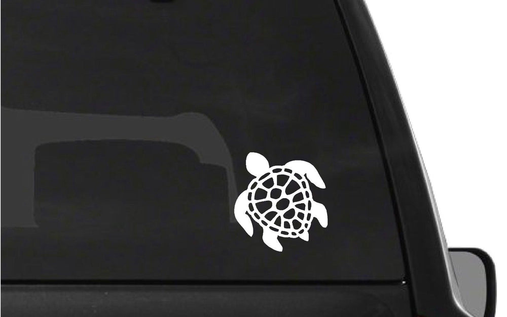honu-sea-turtle-vinyl-decal applied on car window outdoor waterproof