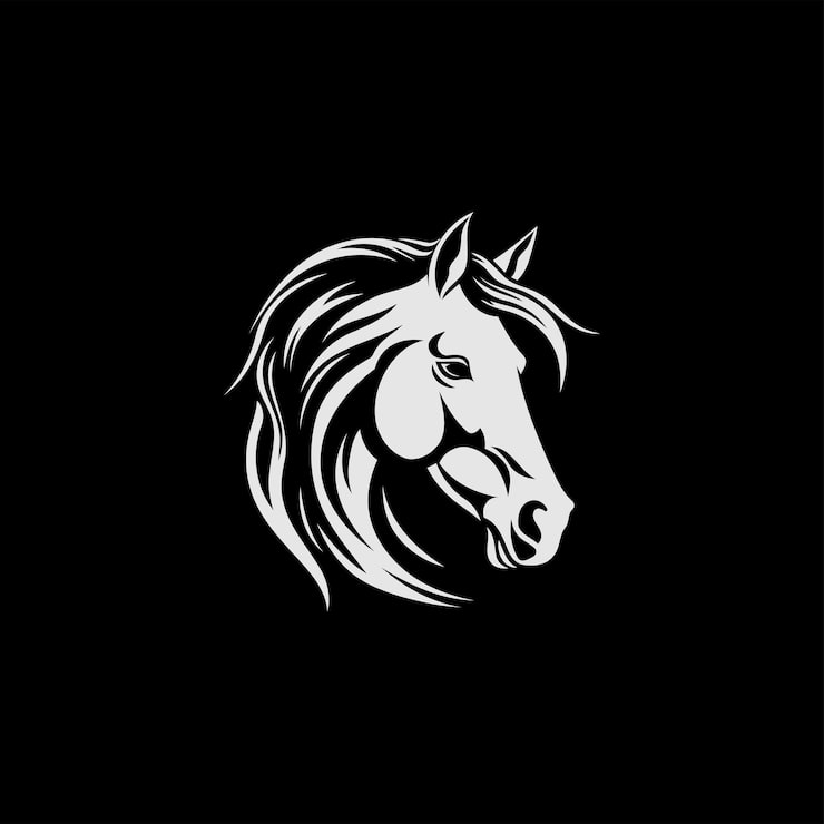 Black white horse logos Vectors Die Cut Vinyl Decal