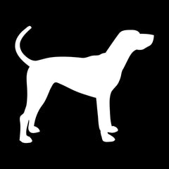 hound‑dog‑profile‑vinyl‑sticker white die cut decal for vehicle windows laptops