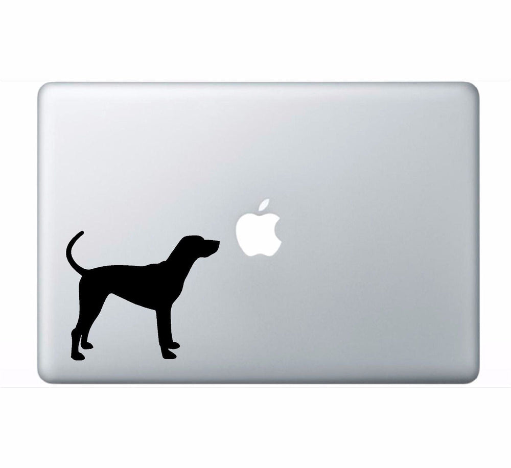 hound-silhouette-vinyl-decal applied on car window outdoor waterproof