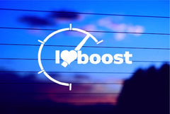 I Love Boost vinyl die cut decal for cars trucks laptops windows