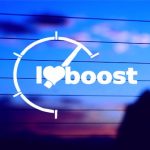 I Love Boost vinyl die cut decal for cars trucks laptops windows