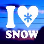 close up I love snow vinyl die cut sticker