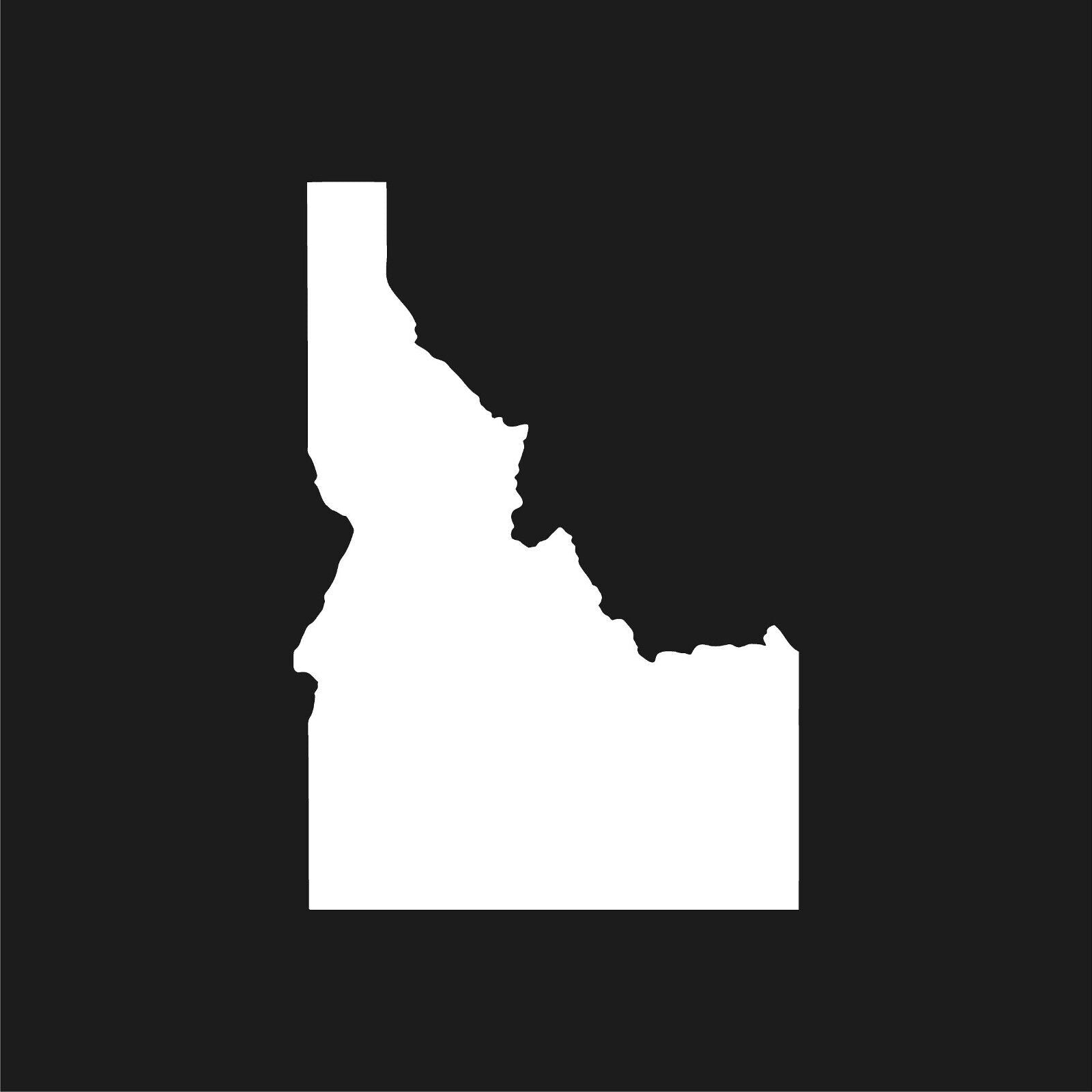 idaho vinyl state outline decal white die cut vinyl sticker for vehicles and laptops