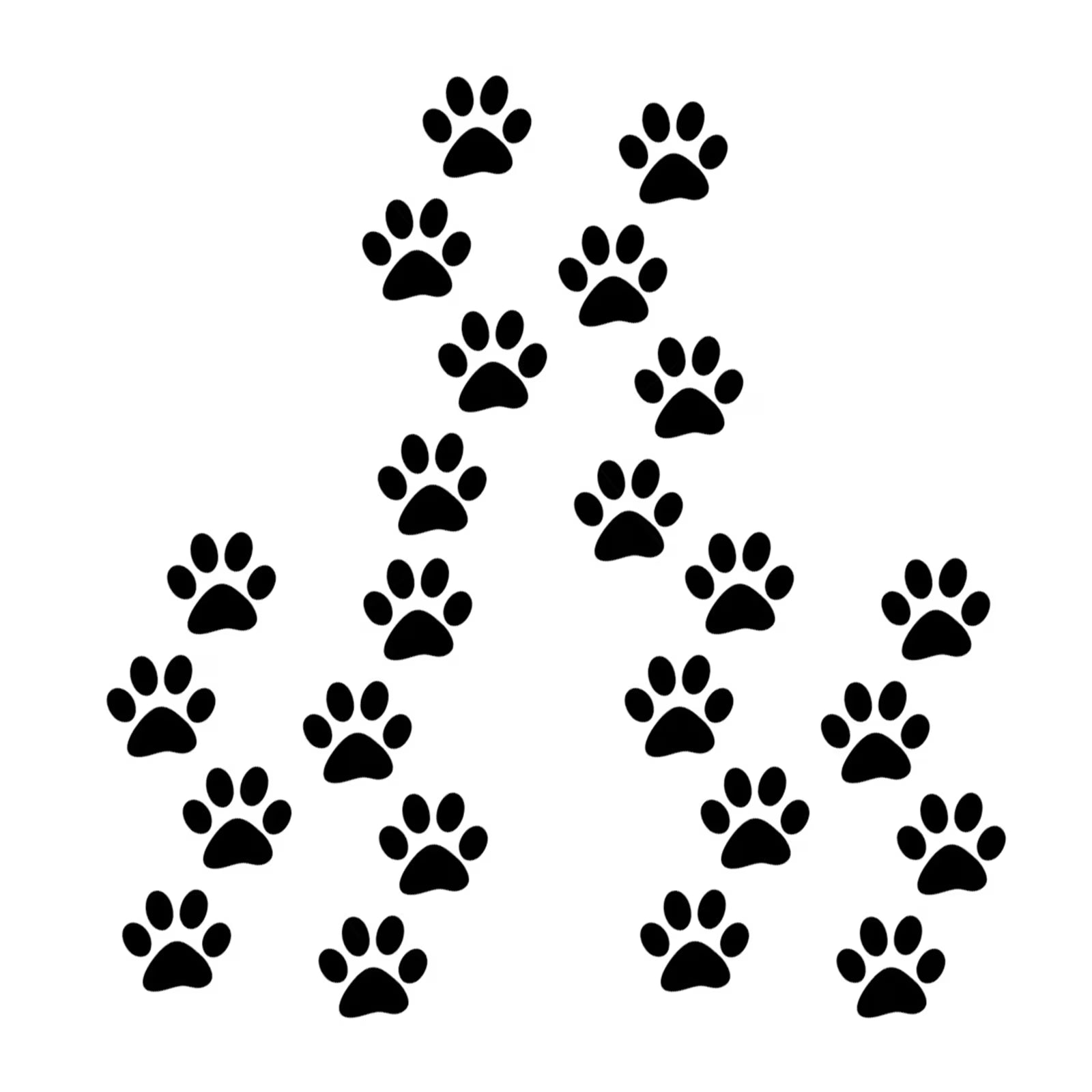 ifundom Cat Footprint Car Decal 24-Pcs PVC Funny Car Stickers Decorative Die Cut Vinyl Decal