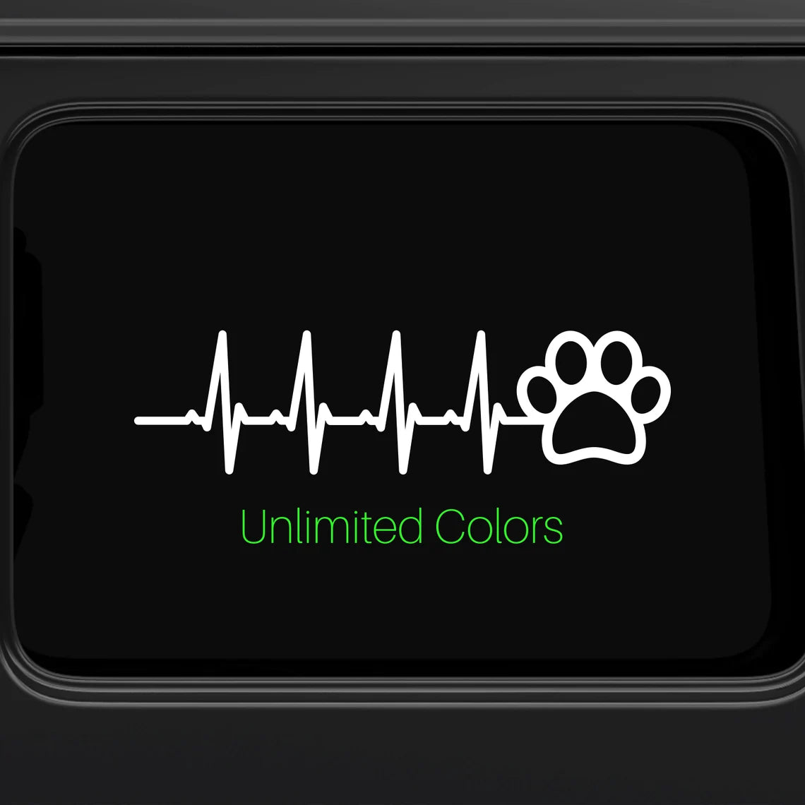 Pet Paw Heartbeat Vinyl Decal Die Cut Vinyl Decal