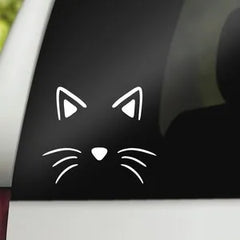Cat Face Decal, Cat Face Die Cut Vinyl Decal