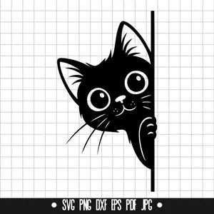 Peeking Black Cat - Etsy Die Cut Vinyl Decal