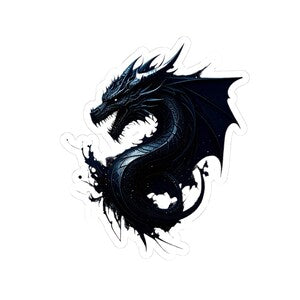 Dark Nightmare Dragon Kiss-Cut Stickers: Gothic Fantasy Decals Die Cut Vinyl Decal