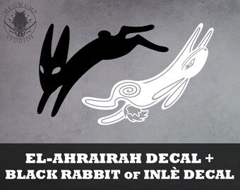 Black and White Rabbit Decals  Die Cut Vinyl Decal