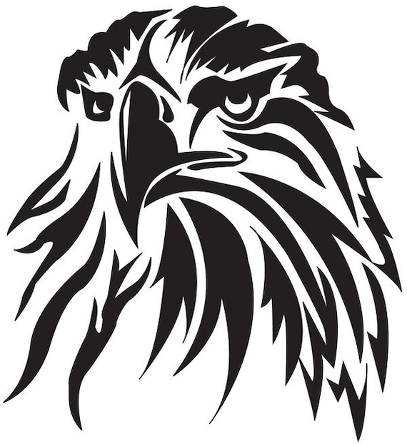 Hawk Eagle Head Car Bonnet Side Die Cut Vinyl Decal
