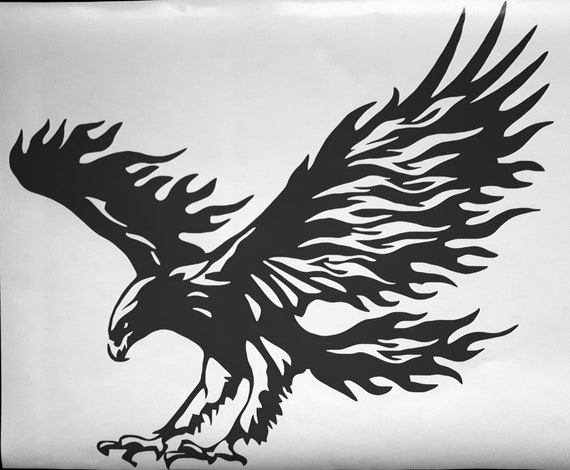 Hawk Eagle Attack Wall Art Decal  Die Cut Vinyl Decal