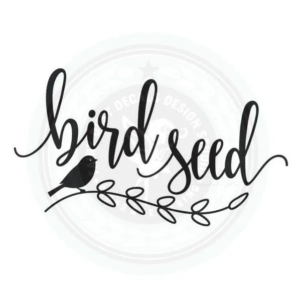 Bird Seed Decal, Bird Seed Container Label Die Cut Vinyl Decal