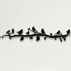 Metal Wall Decor, Birds on Branch, Metal Birds Wall Art Die Cut Vinyl Decal
