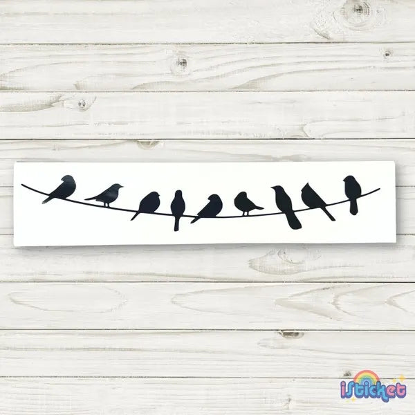 Birds On A Wire Vinyl Decal | Bird Family Die Cut Vinyl Decal