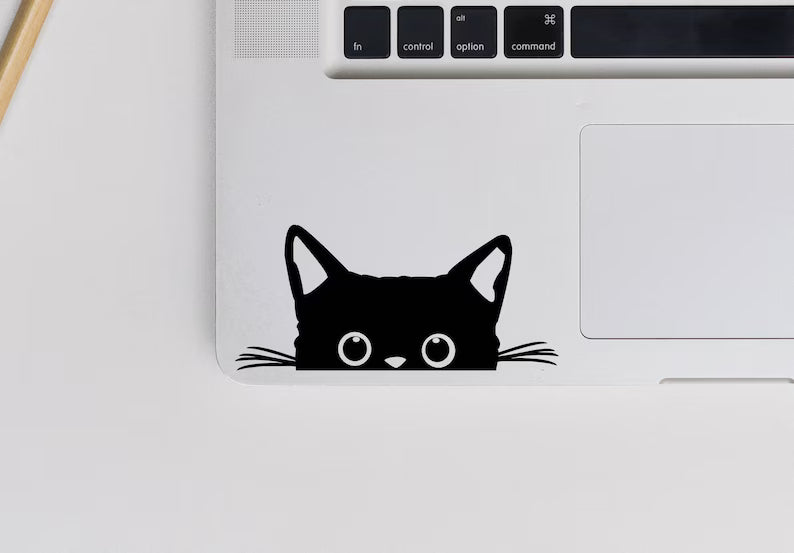 2x Peeking Cat Vinyl Decal - original Cat Decals - Kitten Decal - Laptop Vinyl Transfer - Car Sticker - Cat Decals - Cat Lover Die Cut Vinyl Decal