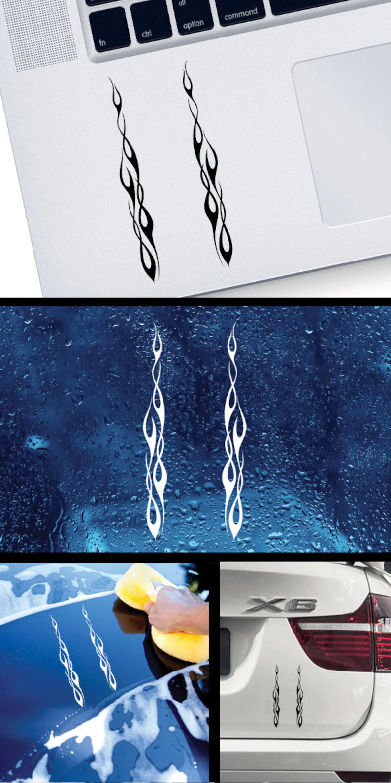 Tribal Flame Decal – Sleek, Modern, and Perfect for Customization motorbike Automotive Decoration Vehicle Graphics Die Cut Vinyl Decal