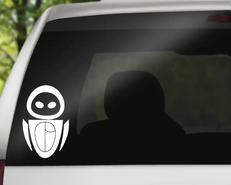 Eve Decal, Wall-e Decal for Car, wall decal, laptop stickers, Vinyl Decal, Gifts, For Her, For Him Die Cut Vinyl Decal