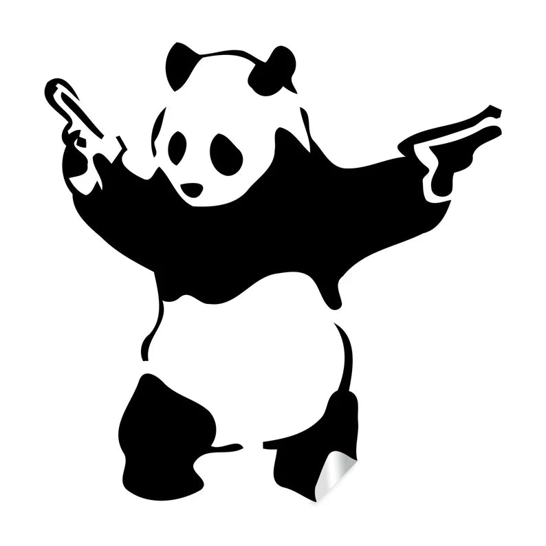 Banksy Panda With Shooting Guns | Die Cut Vinyl Decal