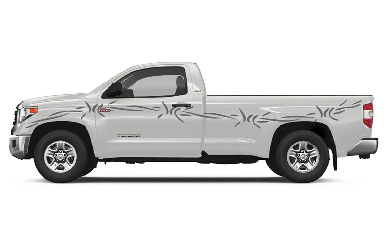 Barbed Wire Lines Side Bed Pickup Vehicle Distressed Grunge Truck Car Vinyl Graphic Decal | Die Cut Vinyl Decal