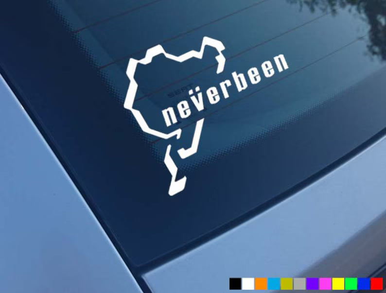 NEVERBEEN Car Decal | Die Cut Vinyl Decal