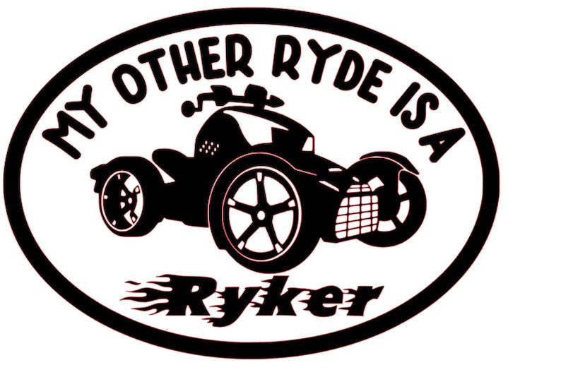 Ryker, Can Am Decal, or Bumper Sticker My Other Ryde is A Ryker Car Decal | Die Cut Vinyl Decal
