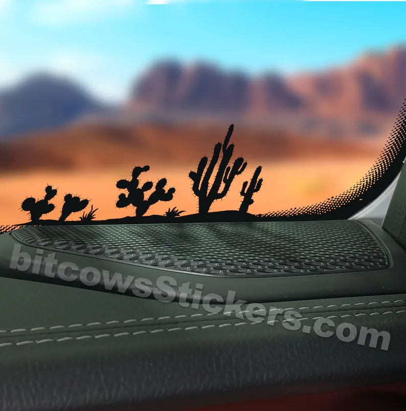 Cactus Windshield Decal | Die Cut Vinyl Decal