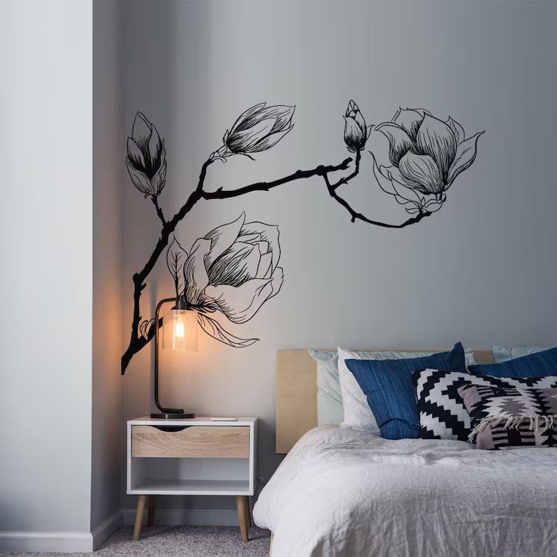 Magnolia Branch Wall Decal | Die Cut Vinyl Decal