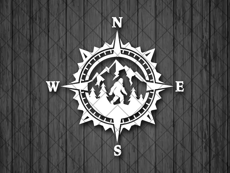 BIGFOOT Compass Vinyl Decal | Die Cut Vinyl Decal