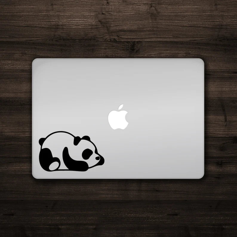Panda Vinyl Decal MacBook Mac Apple Laptop Unique Cute Panda Bumper Window Decal Giant Panda Looking Over Shoulder Decal Die Cut Vinyl Decal