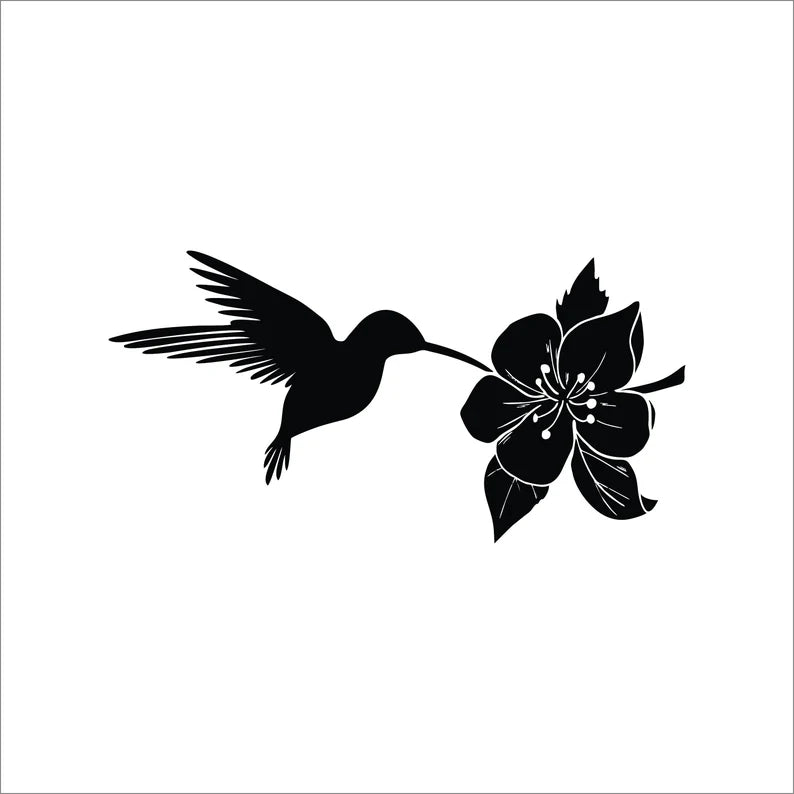 HUMMING BIRD Apple Blossom FLOWER Vinyl decal Die Cut Vinyl Decal
