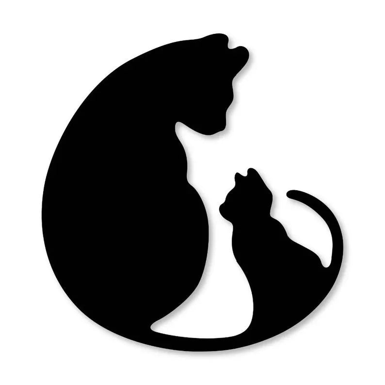 May include: A black silhouette of two cats Die Cut Vinyl Decal