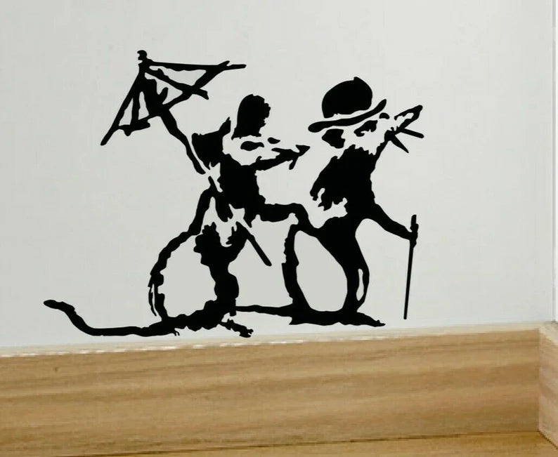 Banksy Rat-Couple in Paris Vinyl Decal | Die Cut Vinyl Decal