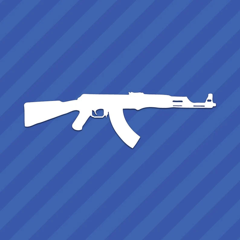 AK-47 Gun Vinyl Decal - Die Cut Vinyl Decal