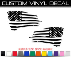 Distressed American Flag Vinyl Decal - Die Cut Vinyl Decal