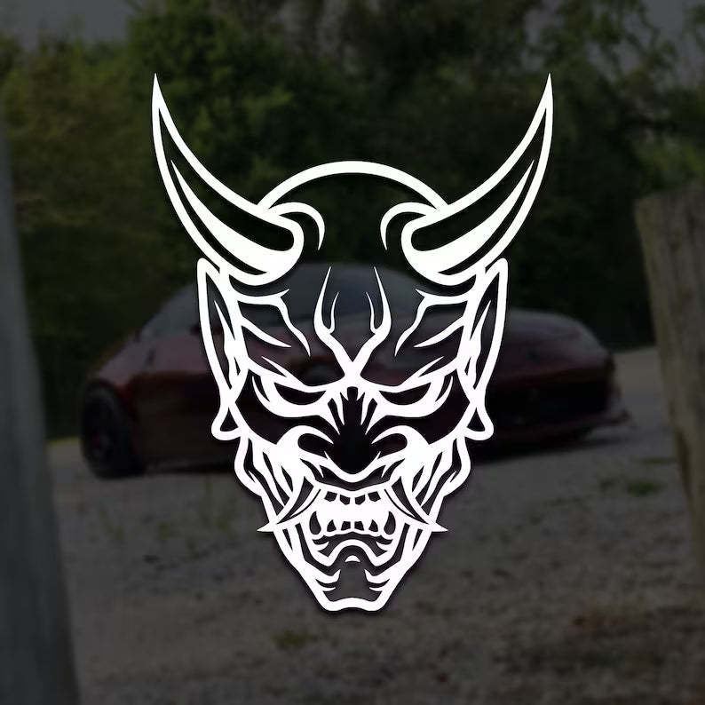 JDM Oni Mask Vinyl Decal - Die Cut Vinyl Decal (Copy